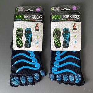 Set of 2 Koru Grip Socks Non-Slip Yoga Socks Unisex M/L